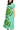 Green Gingham Jeweled Shamrock Cotton Tie Back Midi Dress