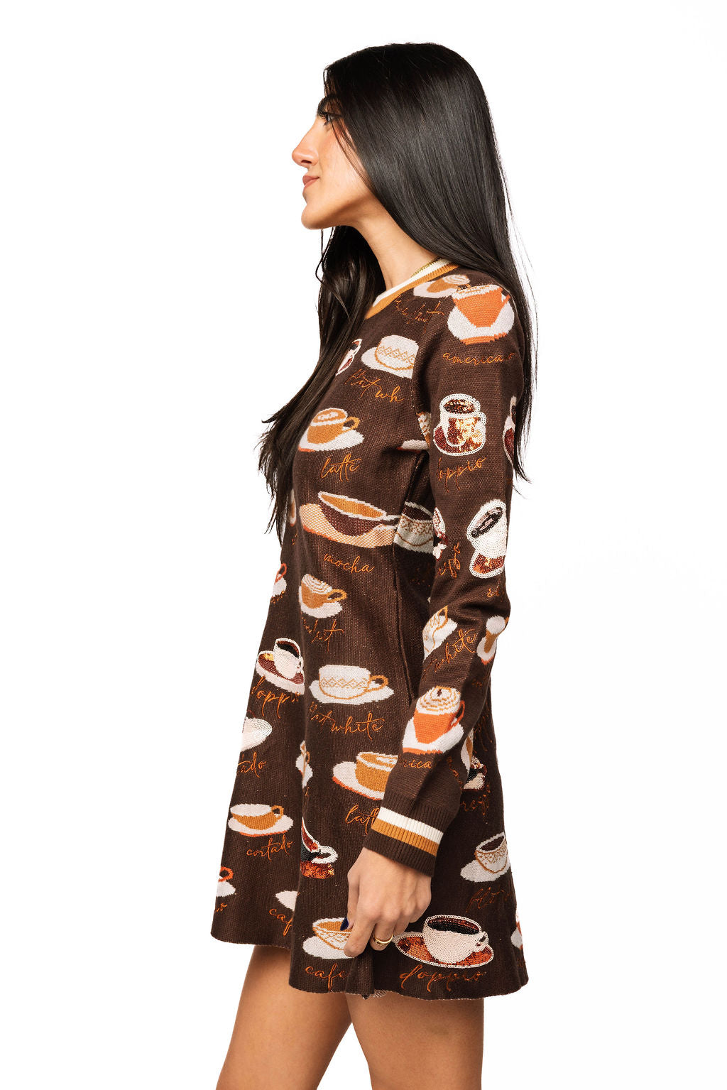 Sample Brown Types of Coffee Sweater Dress Queen of Sparkles Sample Brown Types of Coffee Sweater Dress Queen of Sparkles
