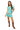 Aqua Bucking Cowgirl Beaded Fringe Tie Collar Cotton Romper
