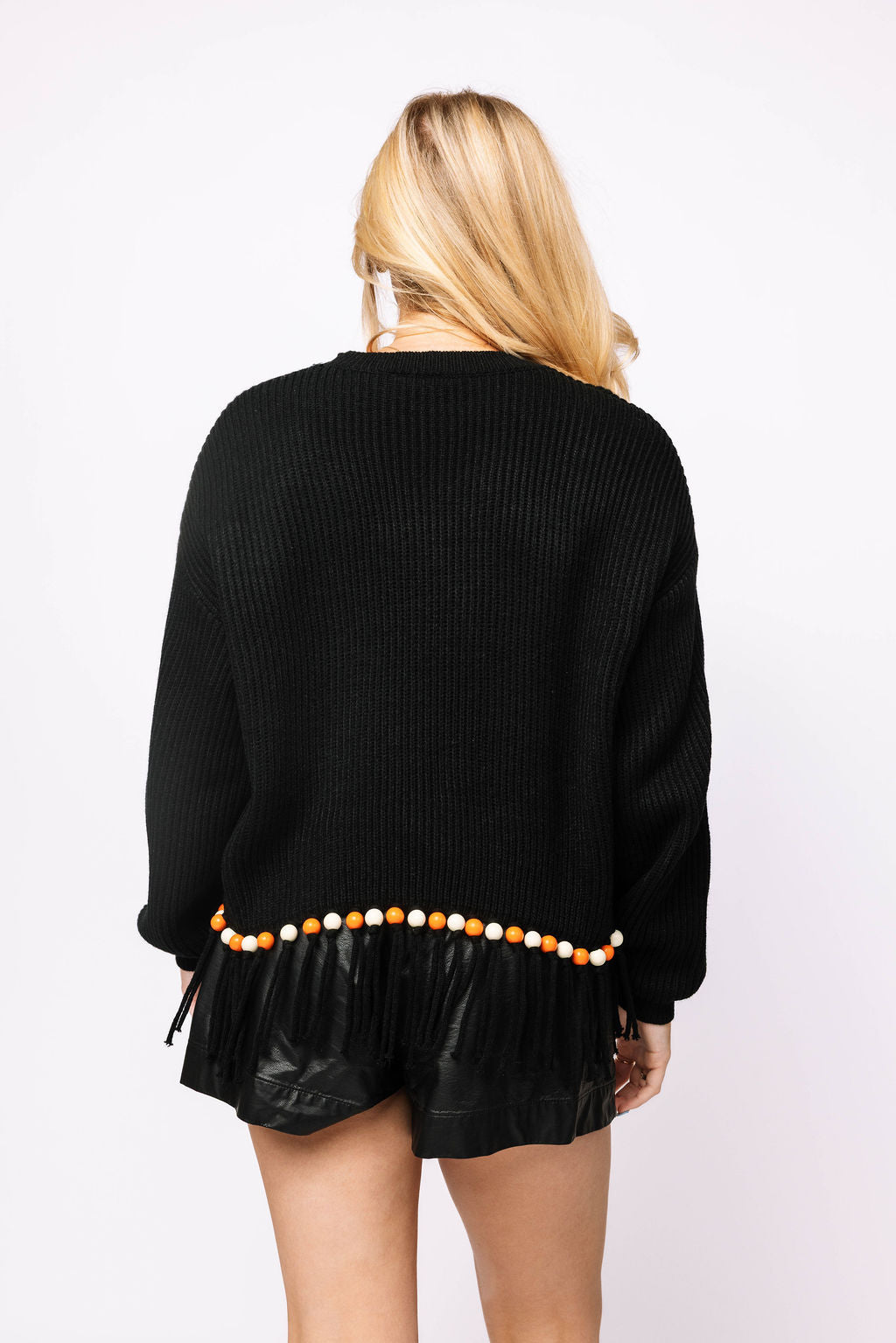 Licensed Sample - Tenn Fringe Bead LS Sweater