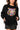 Black Fringe Sweater with Rainbow Tiger Head