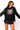 Black Fringe Sweater with Rainbow Tiger Head