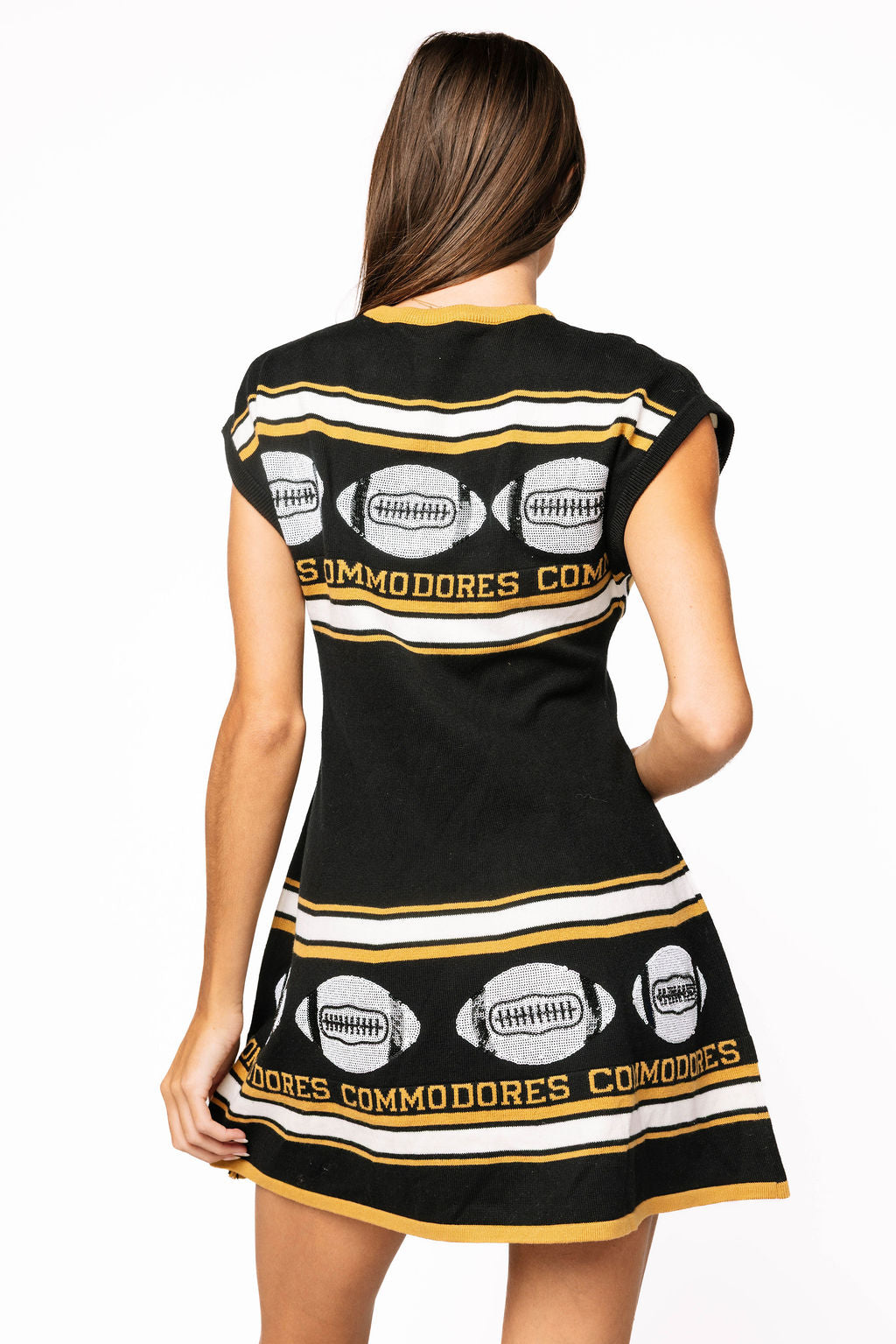 Licensed Sample - Vanderbilt Vintage Football Stripes Sweater Dress