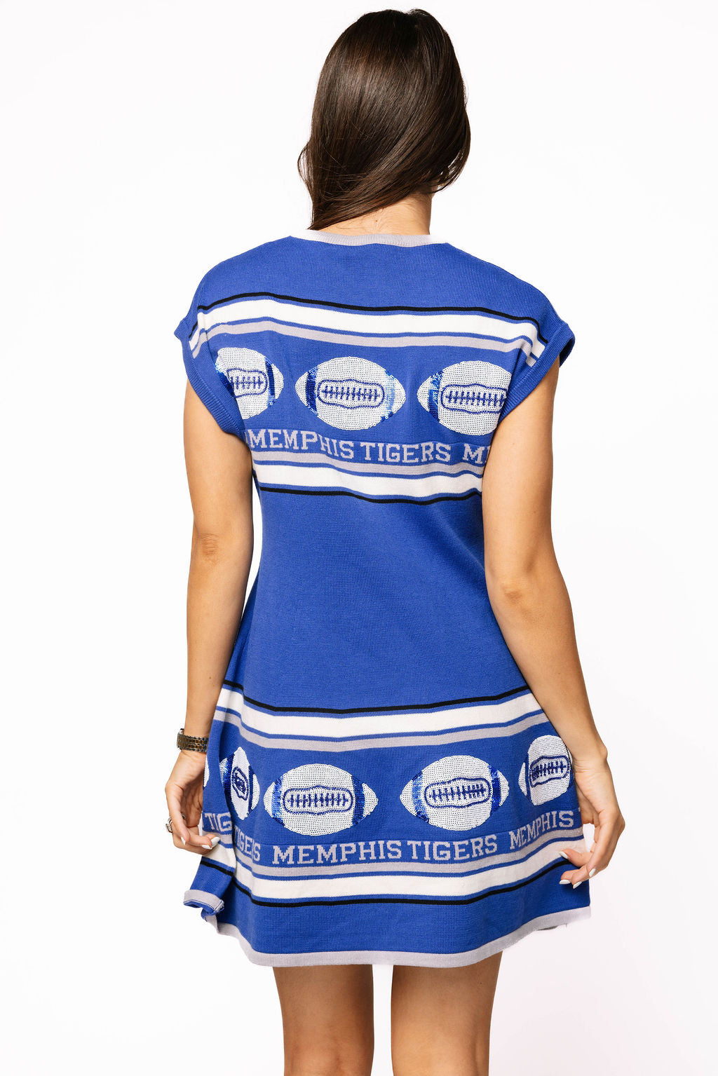 Licensed Sample - Memphis Vintage Football Stripes Sweater Dress