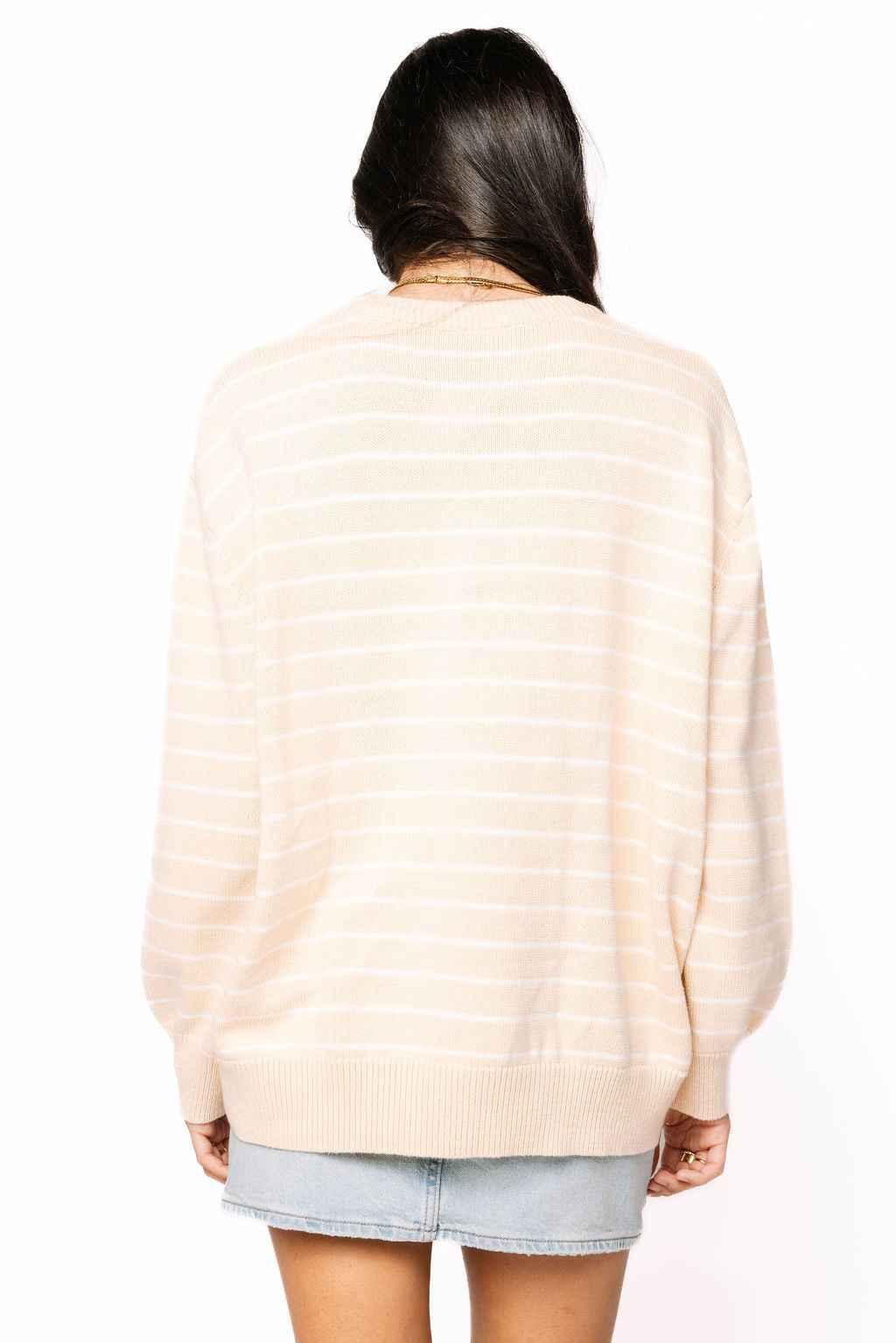 Licensed Sample - LA Tech Beige Stripe Vintage Team Sweater