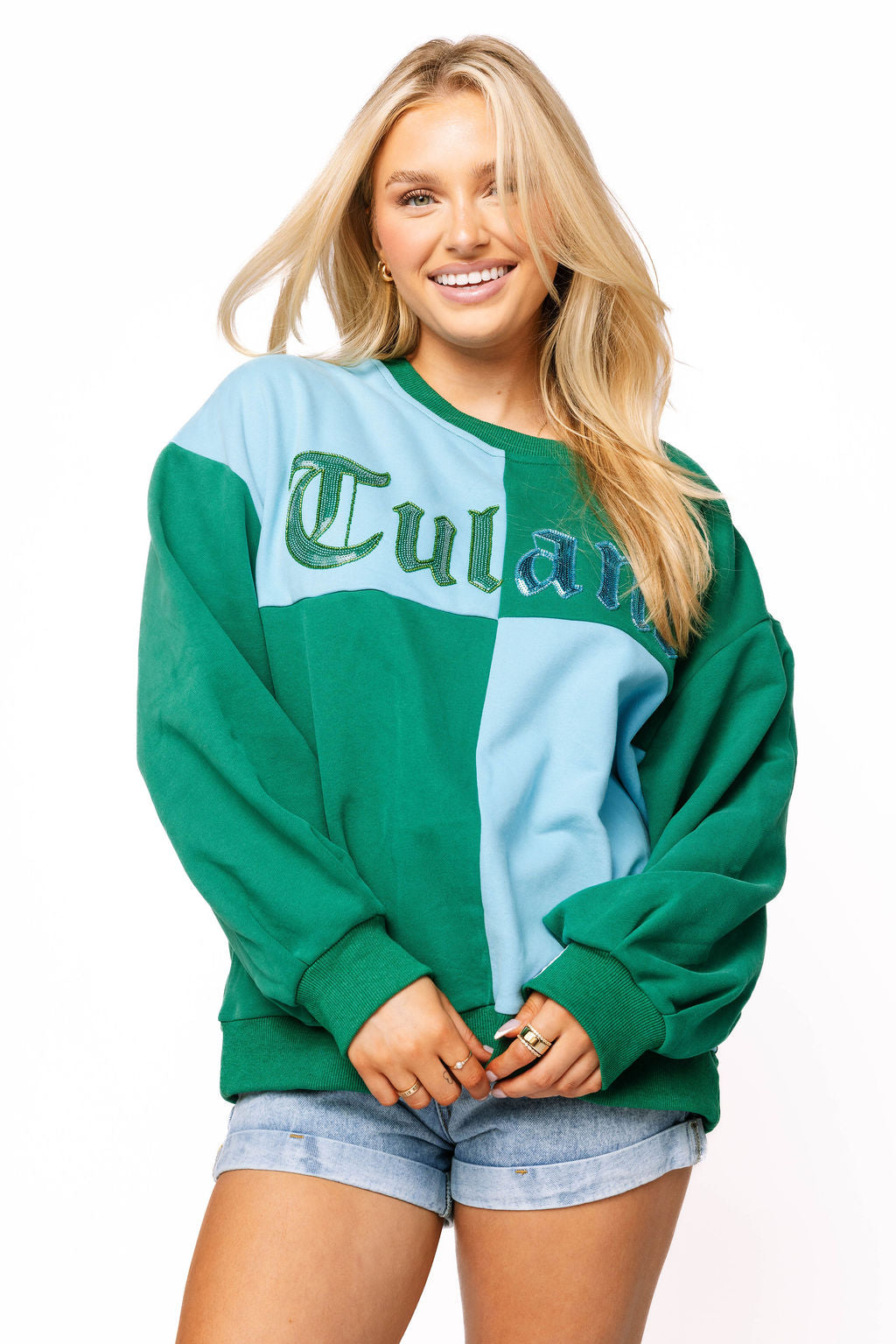 Licensed Sample - Tulane Medieval Font Checker Sweatshirt