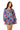 Denim & Multi Plaid Checkered Bubble Sleeve Dress