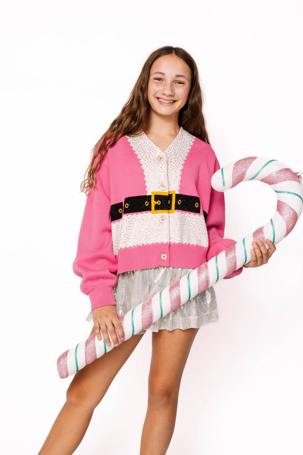 Kids Pink Santa's Coat Cardigan