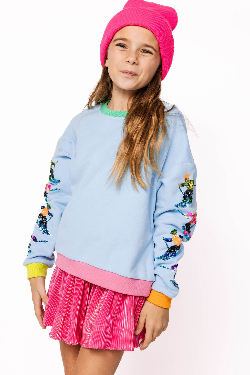 Sample Kids Light Blue Skier Down Arm Sweatshirt