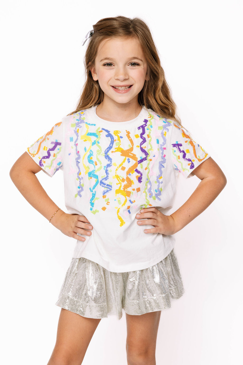 Sample Kids White Multi Streamer Tee