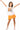 Kids Orange & Gold Ribbed Skort