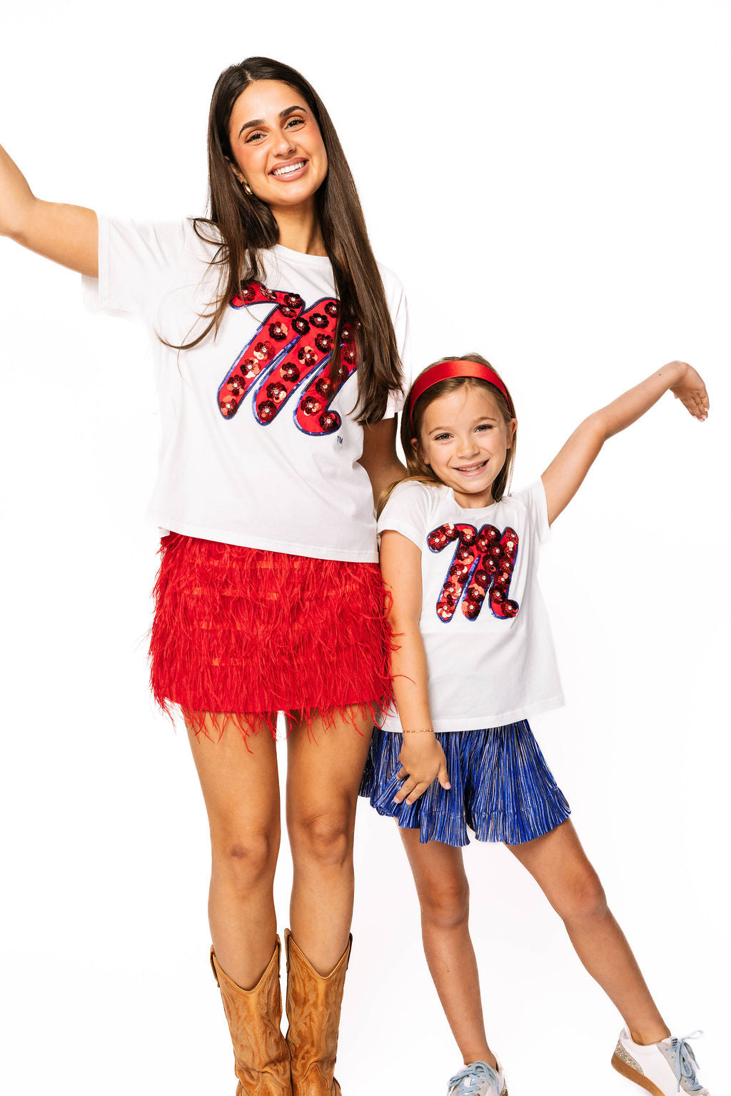 Kids Licensed Ole Miss Sequin Flower Tee