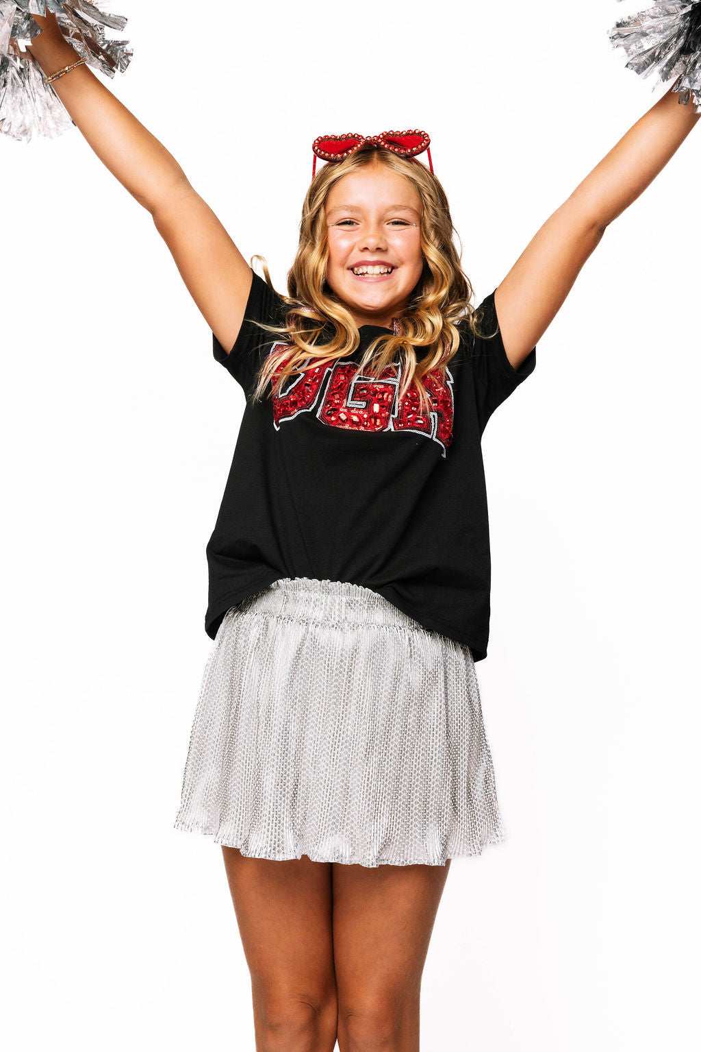 Kids Silver Python Skort