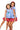 Kids Red & Silver Pleat Swing Shorts