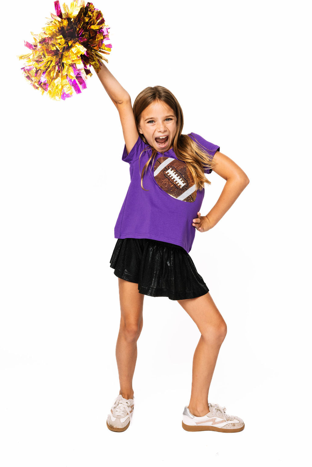 Kids Purple Football Tee