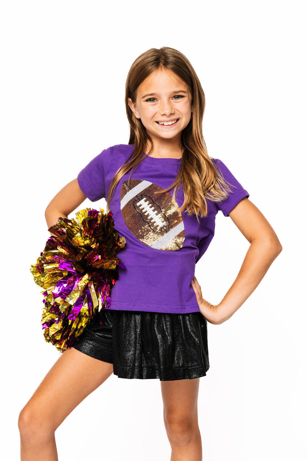 Kids Purple Football Tee