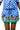 Blue & White Polka Dot Jockeys on Horses Cotton Skirt
