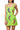 Green & Pink Embroidered Trim Striped Chili Pepper Tank Dress
