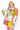 Multi Colorblock Knit Horse Bit Long Sleeve Dress