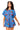 Sample Royal Blue Parrots Tie Front Gauze Top & Short Set