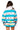 Sample Aqua & White Striped Tennis Words & Icon Collar Sweatshirt & Short Set