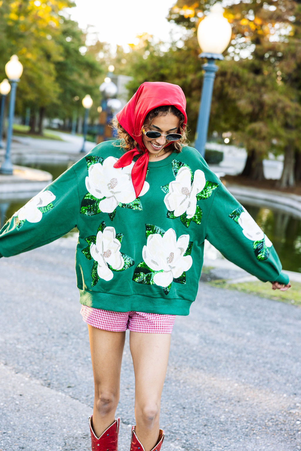 Dark Green Magnolias Sweatshirt