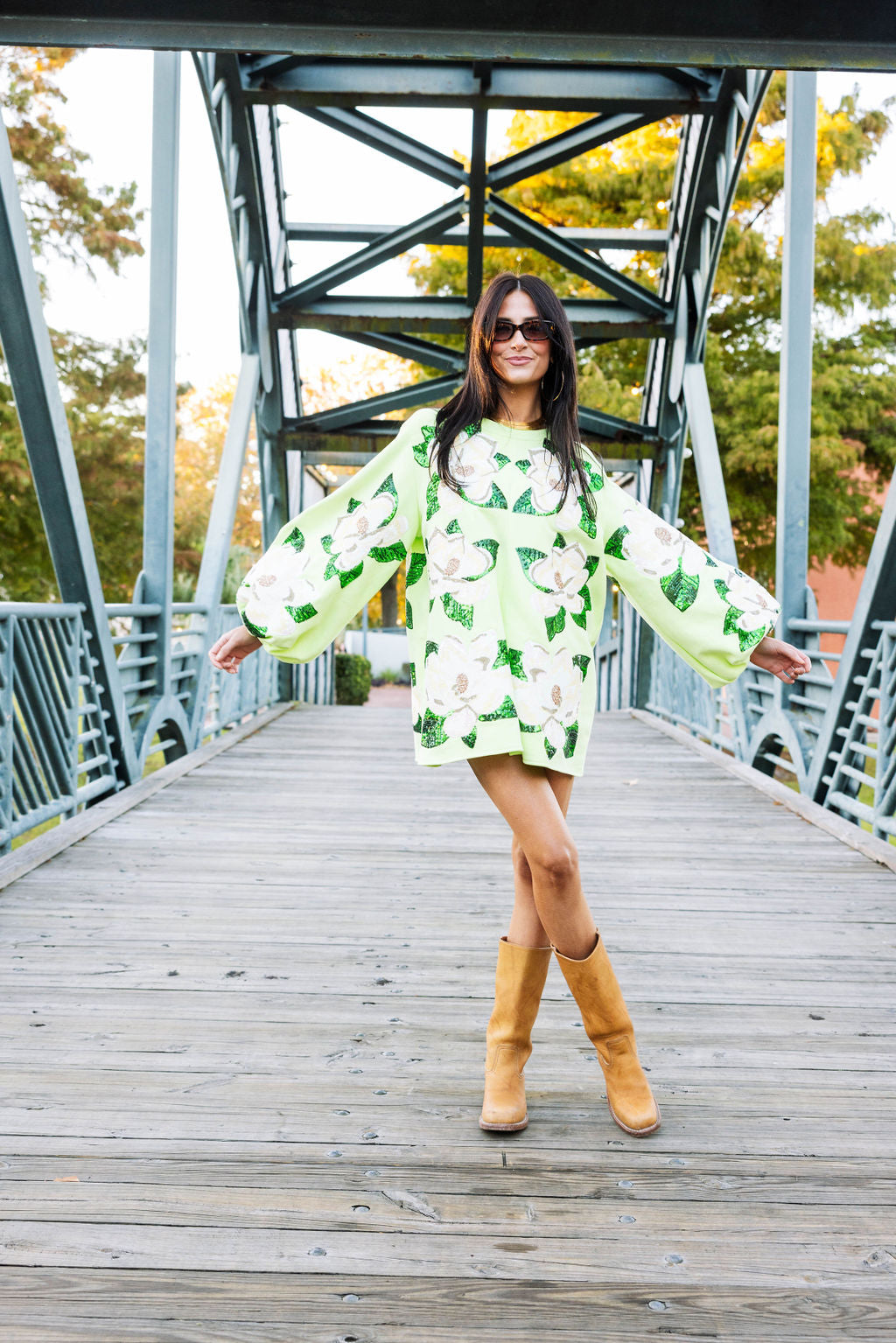 Light Green Magnolias Dress