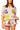 Rainbow Plaid Fruit Sticker Cotton Button Up Top