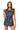 Navy Striped Fishing Lure Tie Cotton Romper