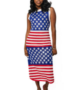 dress with american flag USA Womens Costume Halloween United States Classic Americana Dresses  Comment