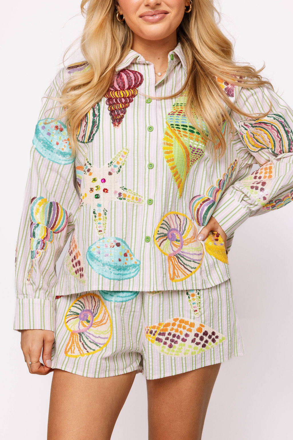 Striped Multi Shell Short