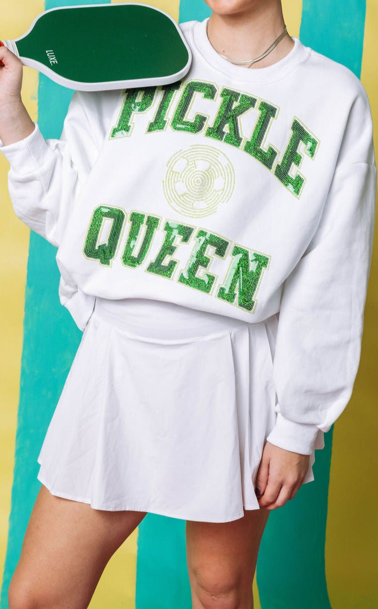 White 'Pickle Ball Queen' Sweatshirt