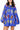 Blue Multi Color Ornaments Balloon Sleeve Dress
