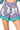 Green & Purple Stripe Colorblock Mardi Gras Boot Short