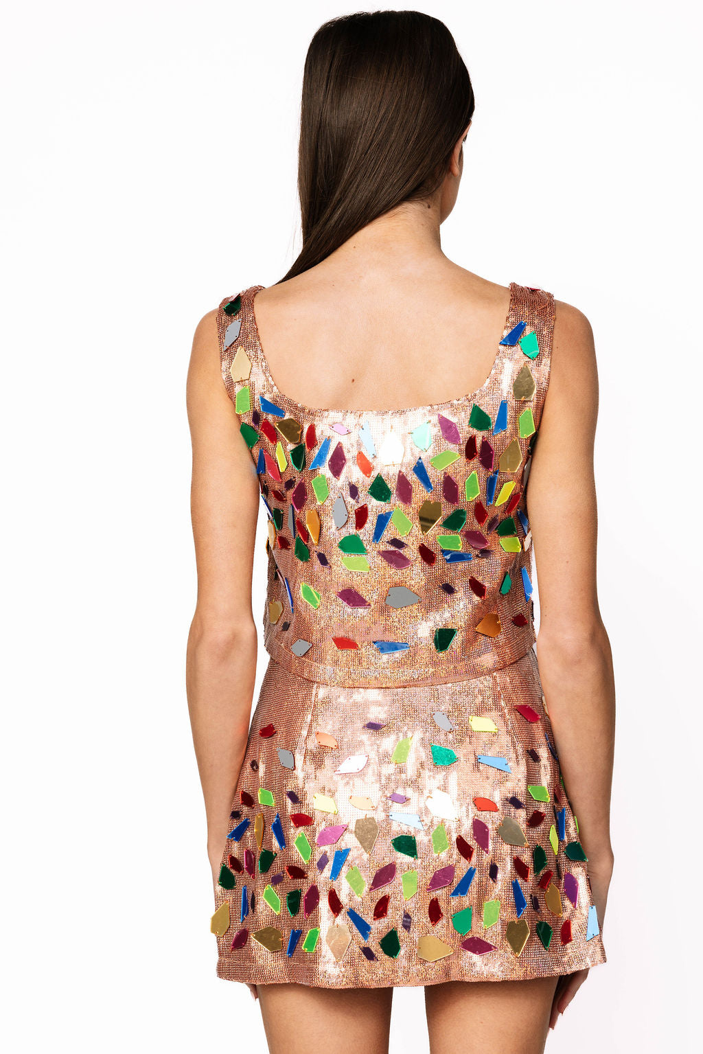 Sample Copper & Multi Mirror Tank/Skort Set