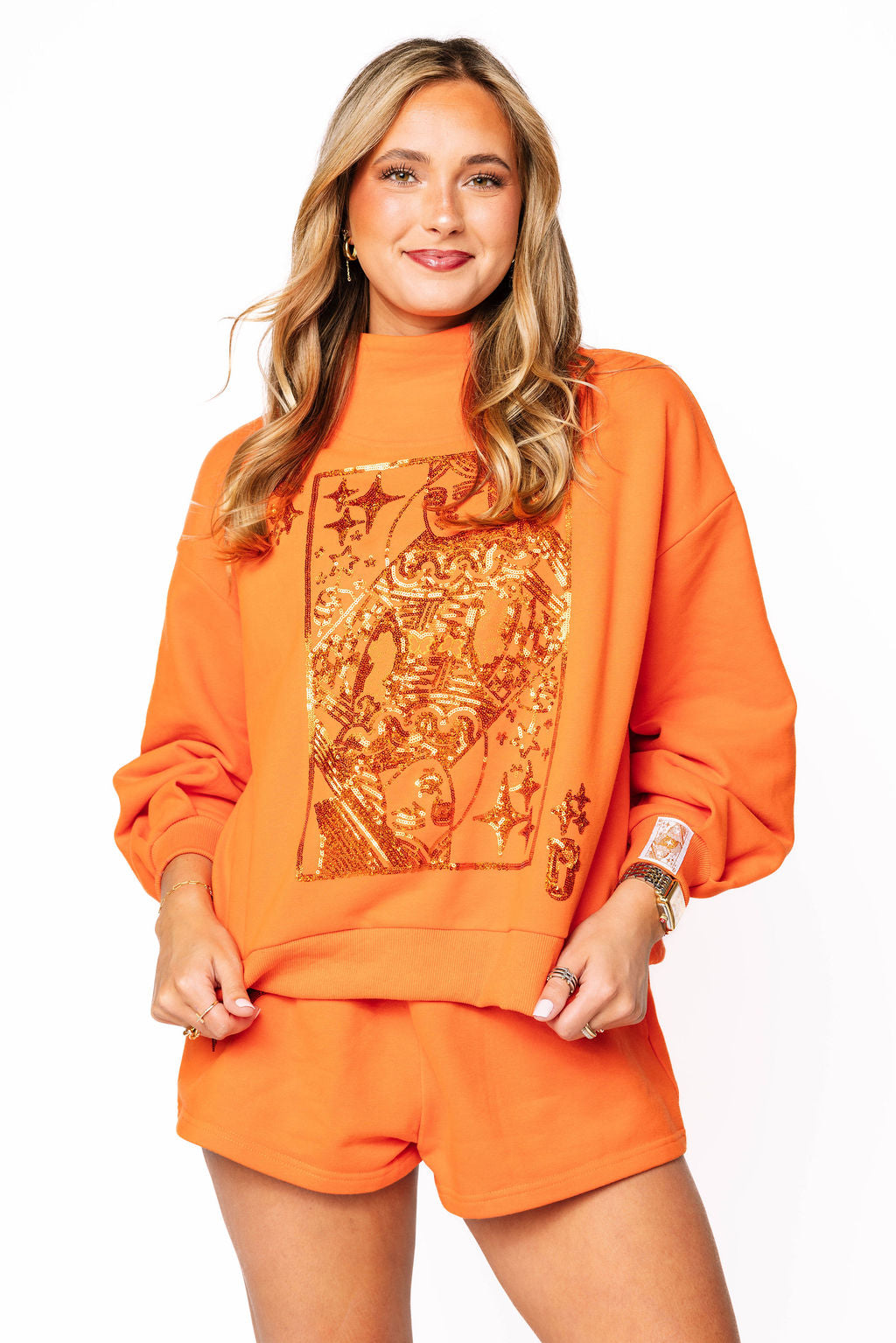 Orange QOS Card Logo Sweatshirt