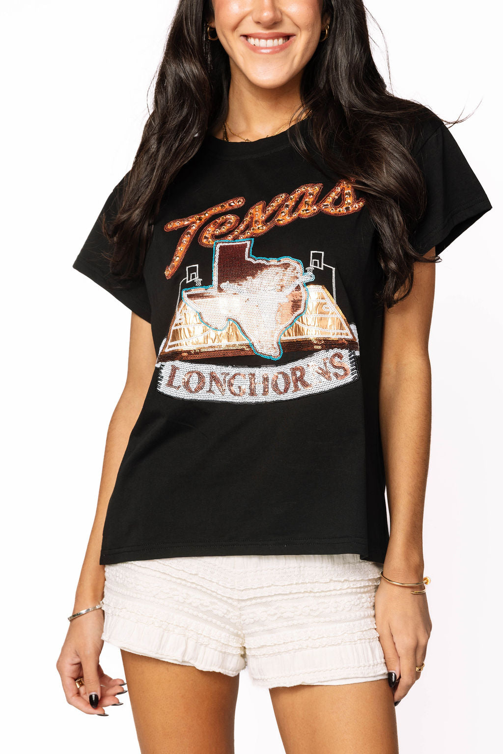 Licensed Black Texas Basketball Court Tee