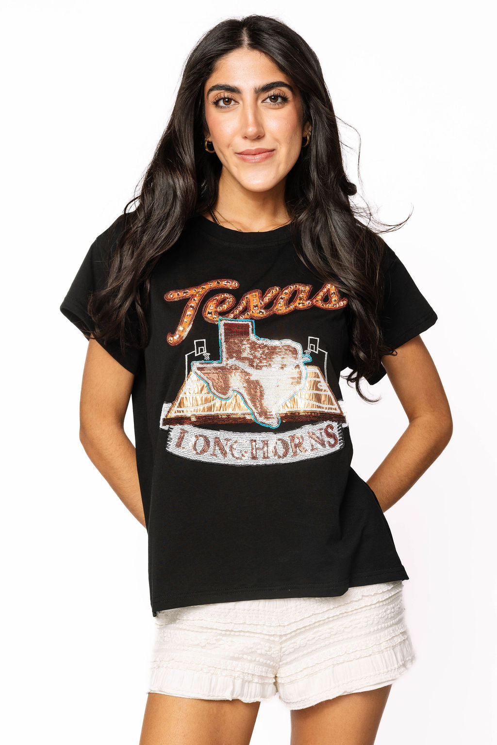 Licensed Black Texas Basketball Court Tee
