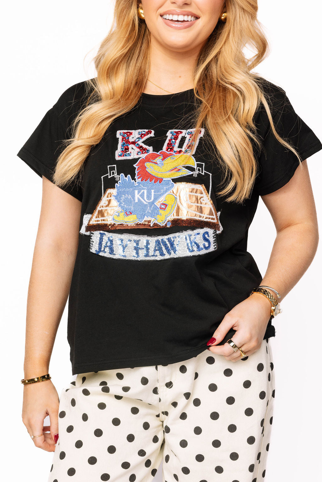 Licensed Black KU Basketball Court Tee