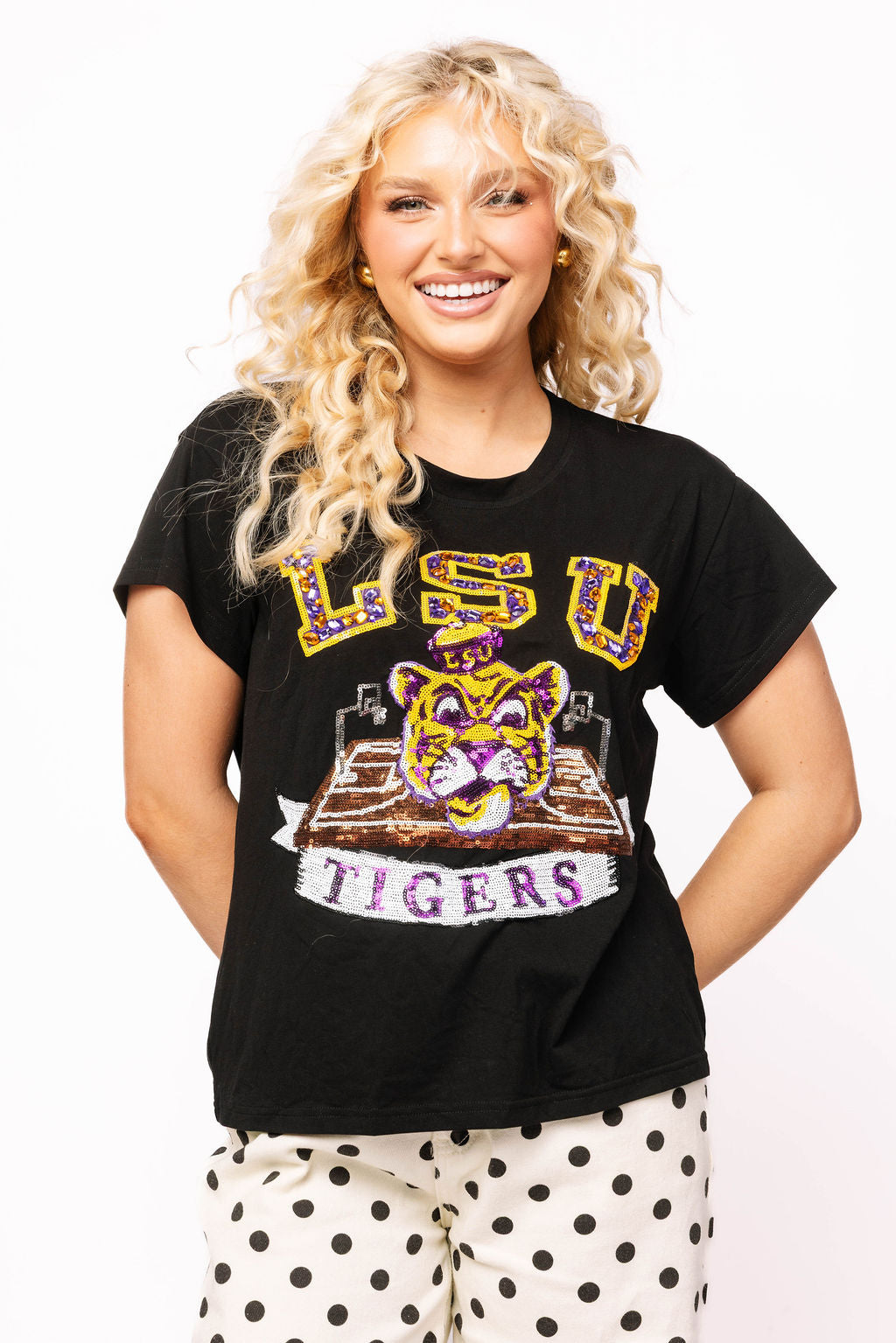 Licensed Black LSU Basketball Court Tee