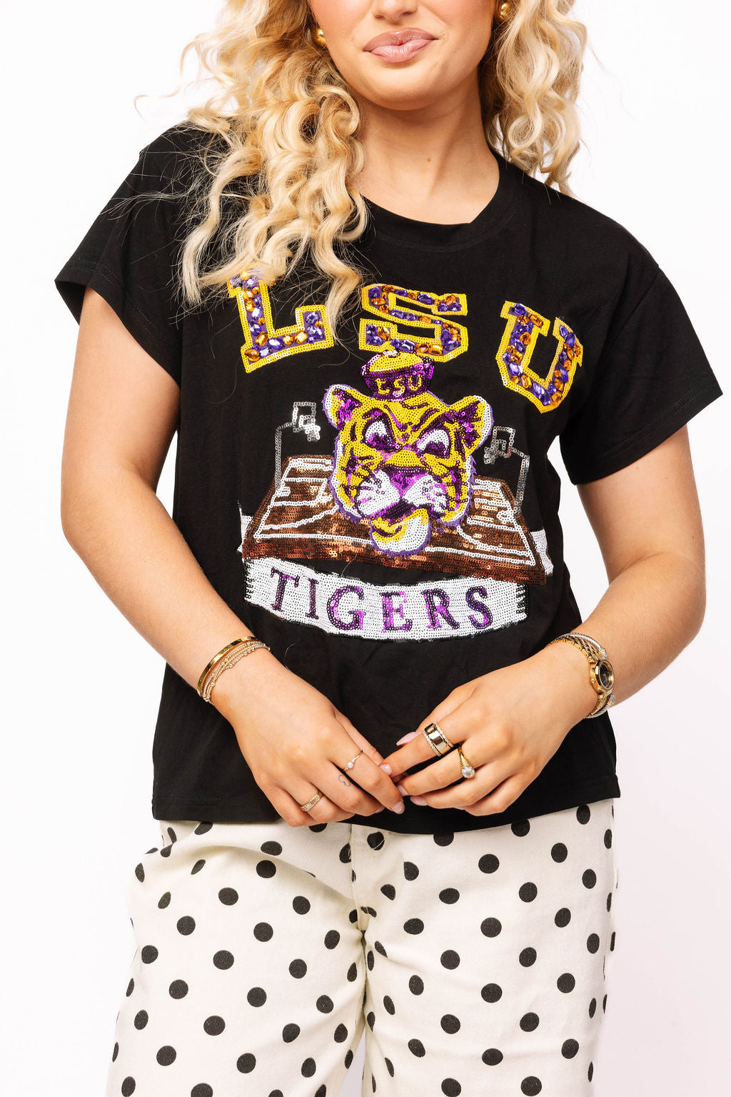 Licensed Black LSU Basketball Court Tee