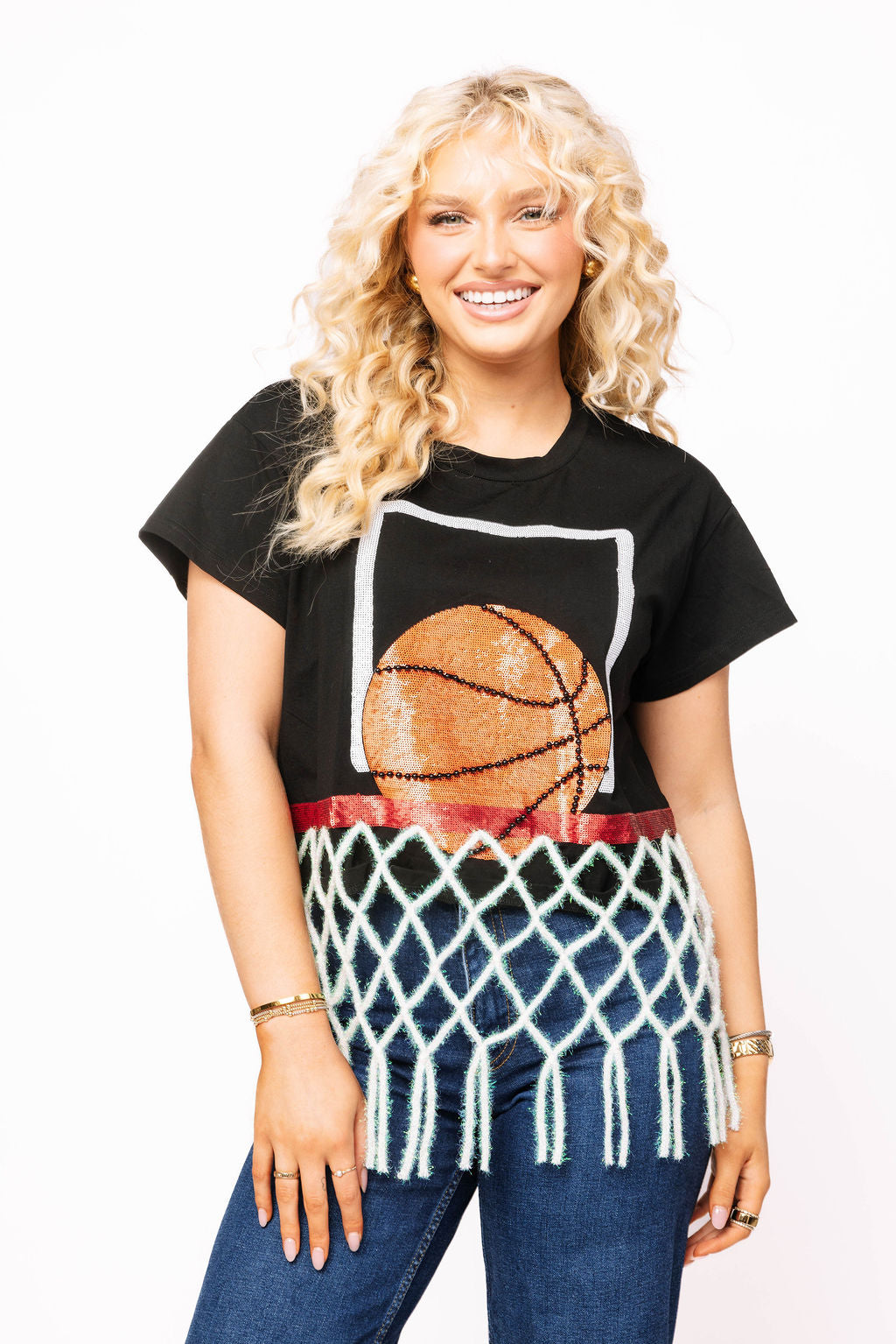 Black Basketball Net Tee