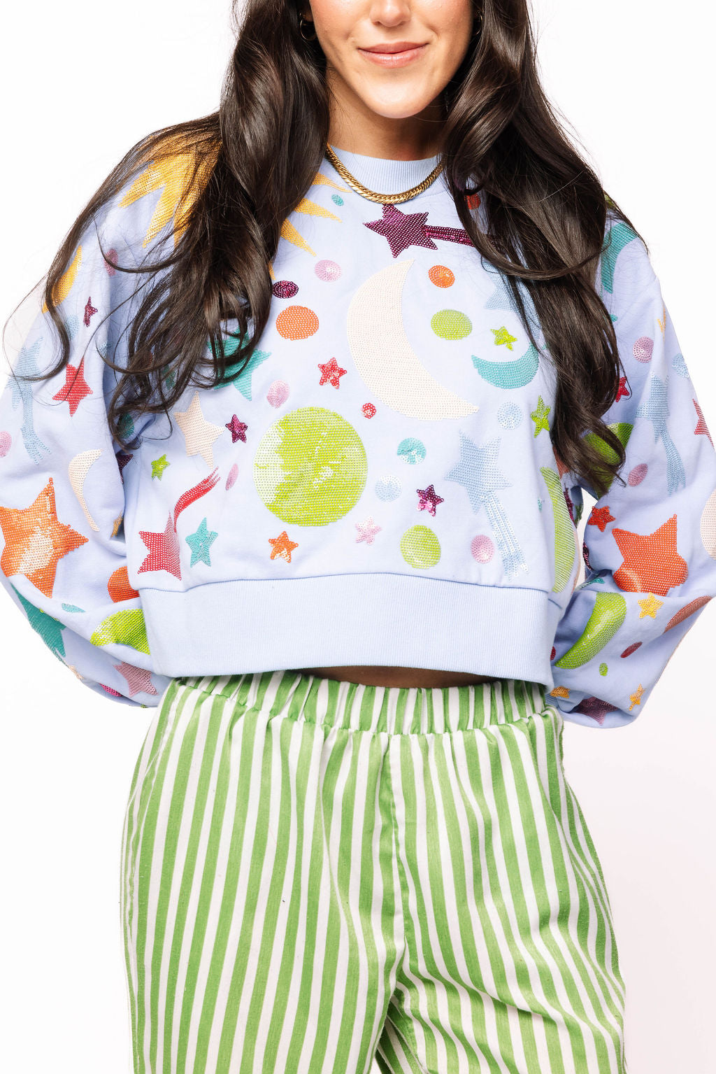 Sample Light Blue Multi Galaxy Sweatshirt