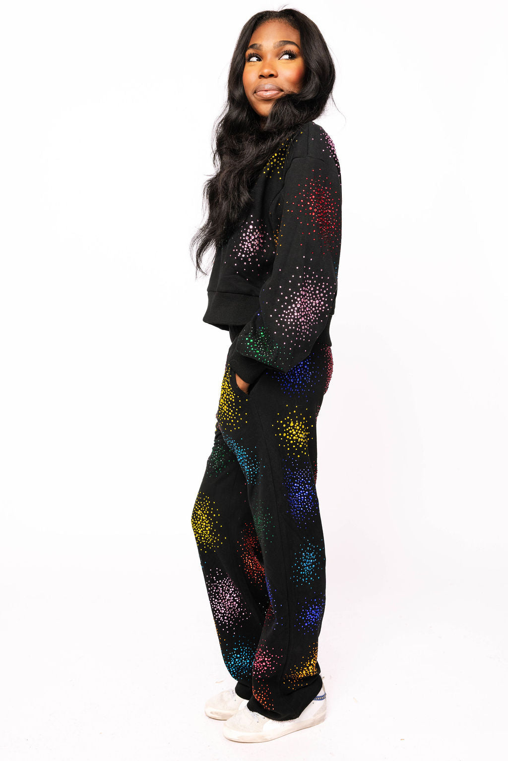 Sample Black Multi Splatter Sweatpant