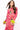 Hot Pink Popping Champagne Bottle & Coupe Feather Sleeve Midi Dress