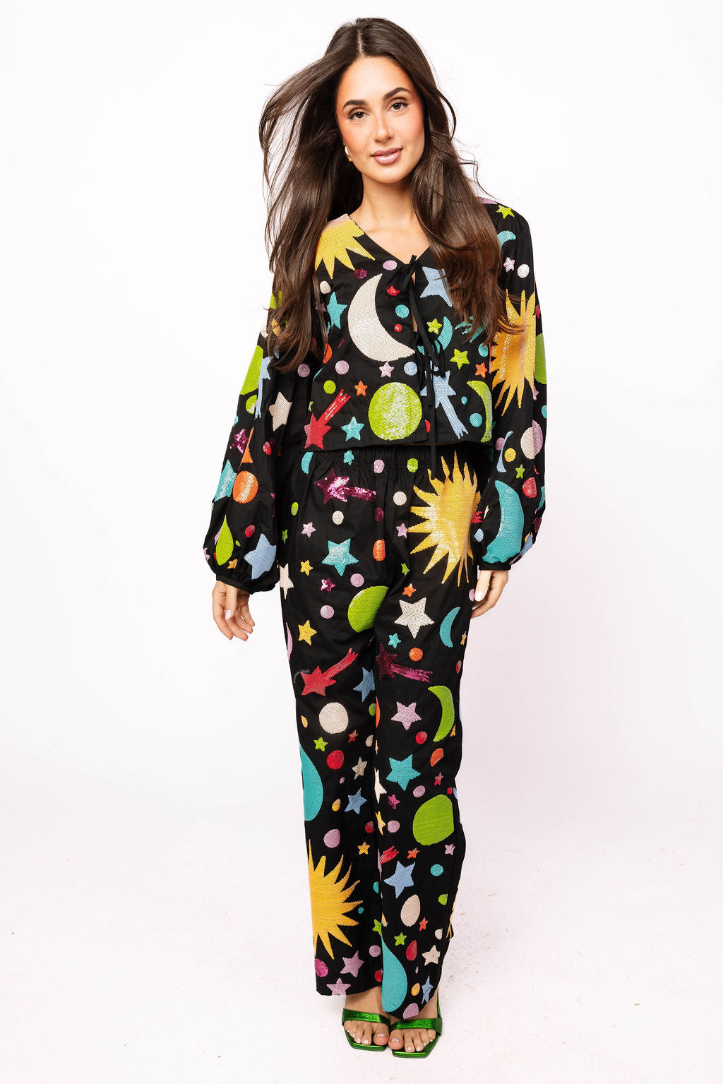 Black Multi Galaxy Pant