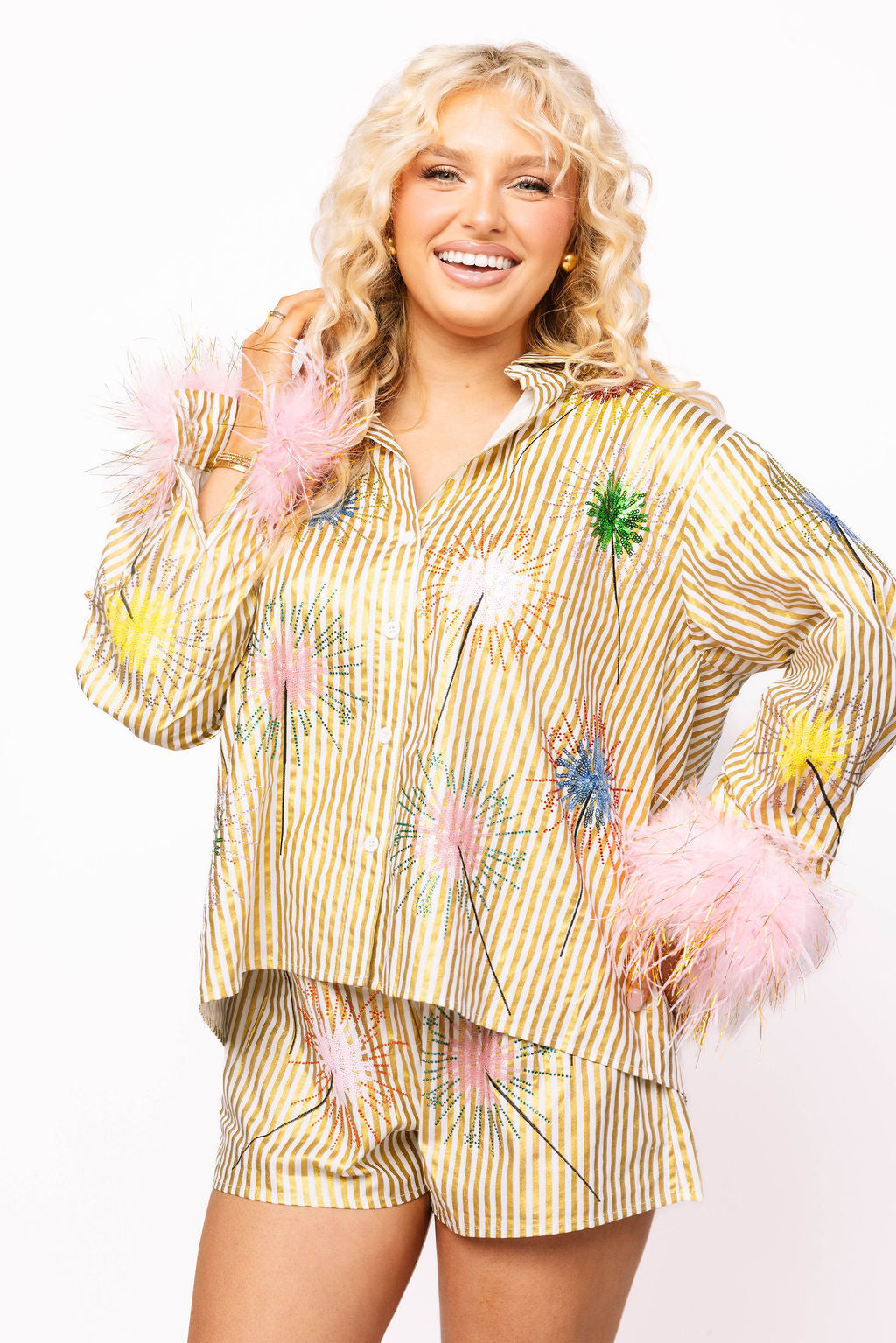 Gold Stripe Multi Sparkler Short