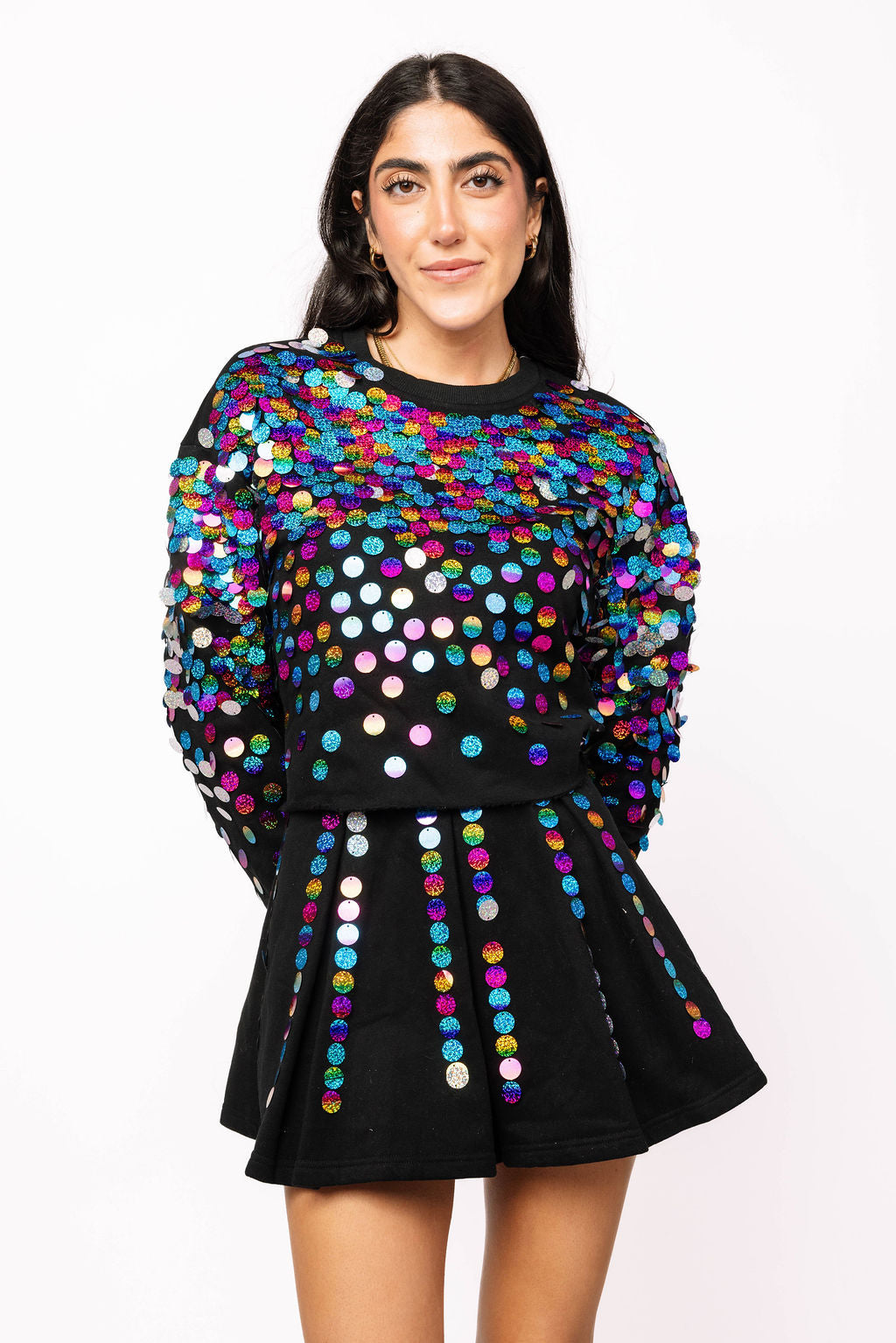 Sample Black Multi Paillette Skort