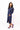 Sample Navy Scattered Poof Sleeve Midi Dress