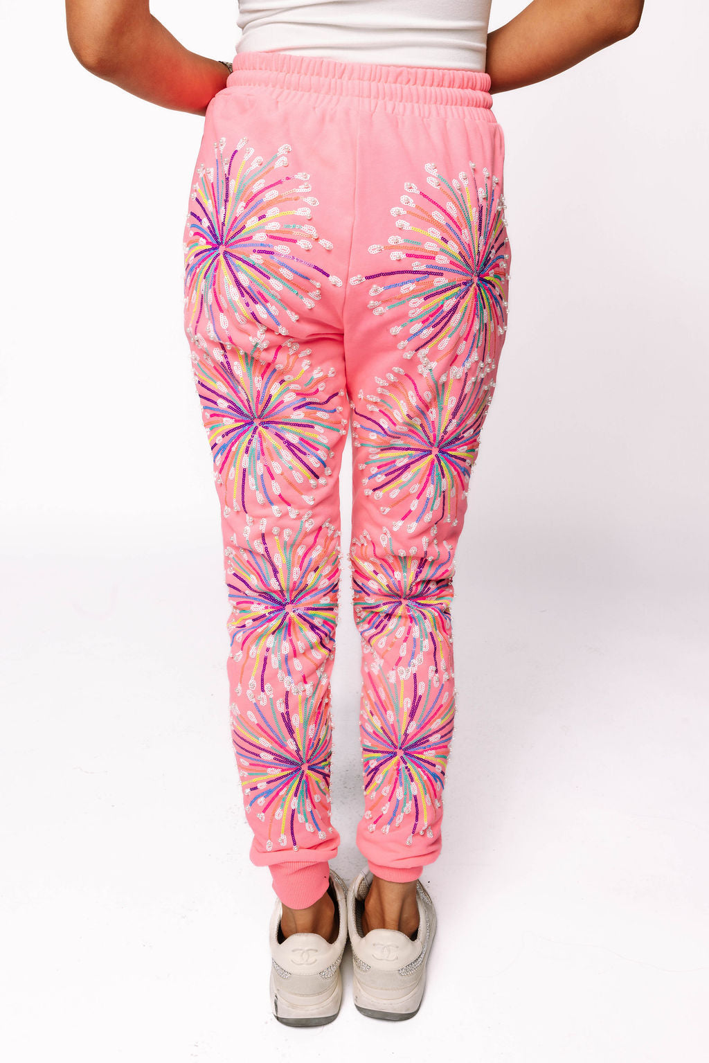 Sample Pink Multi Firework Jogger